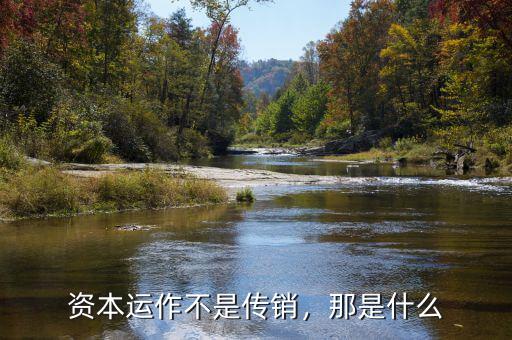 資本運(yùn)作不是傳銷，那是什么