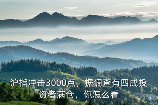 滬指沖擊3000點(diǎn)，據(jù)調(diào)查有四成投資者滿倉(cāng)，你怎么看