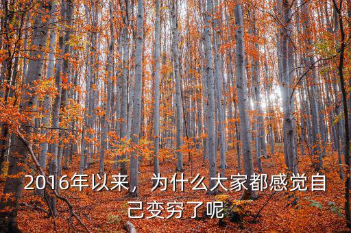 2016年以來，為什么大家都感覺自己變窮了呢