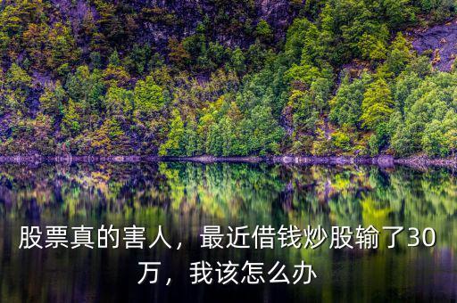 股票真的害人，最近借錢炒股輸了30萬，我該怎么辦