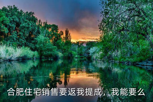 合肥住宅銷售要返我提成，我能要么