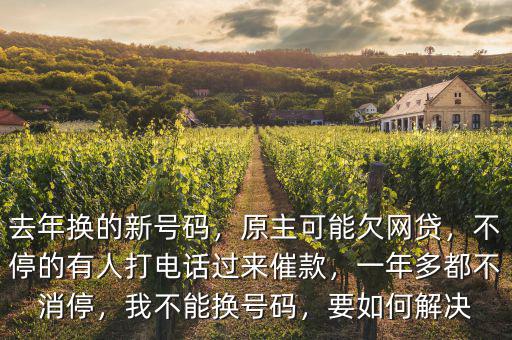 去年換的新號碼，原主可能欠網(wǎng)貸，不停的有人打電話過來催款，一年多都不消停，我不能換號碼，要如何解決
