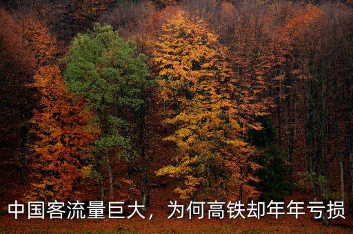 中國客流量巨大，為何高鐵卻年年虧損