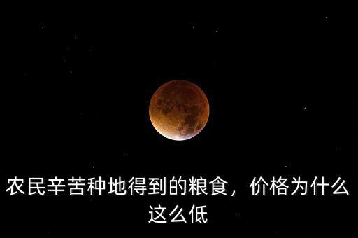 農(nóng)民辛苦種地得到的糧食，價格為什么這么低