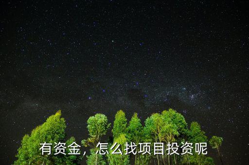 有資金，怎么找項(xiàng)目投資呢