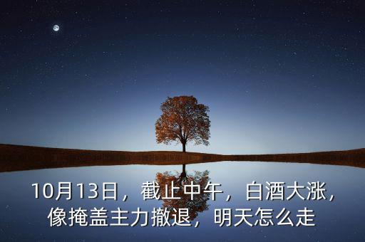 10月13日，截止中午，白酒大漲，像掩蓋主力撤退，明天怎么走