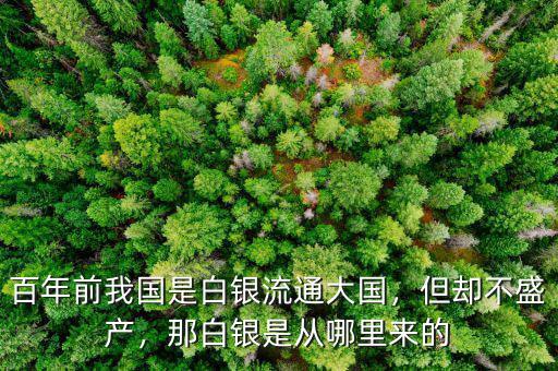 百年前我國(guó)是白銀流通大國(guó)，但卻不盛產(chǎn)，那白銀是從哪里來的