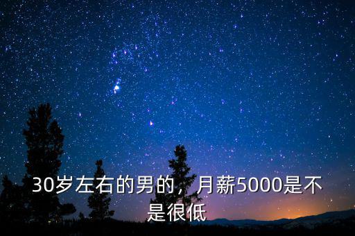30歲左右的男的，月薪5000是不是很低