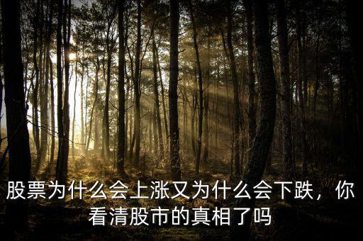 股票為什么會上漲又為什么會下跌，你看清股市的真相了嗎