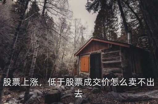股票上漲，低于股票成交價(jià)怎么賣不出去