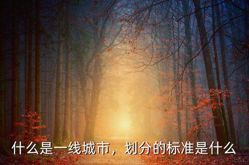 什么是一線城市，劃分的標(biāo)準是什么