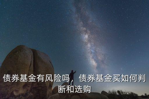 債券基金有風險嗎，債券基金買如何判斷和選購