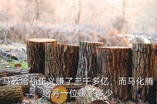 馬云給孫正義賺了三千多億，而馬化騰給另一位賺了多少