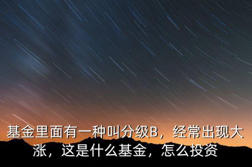 基金里面有一種叫分級(jí)B，經(jīng)常出現(xiàn)大漲，這是什么基金，怎么投資