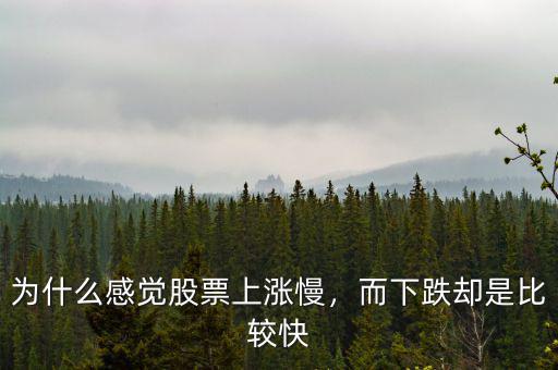 為什么感覺股票上漲慢，而下跌卻是比較快