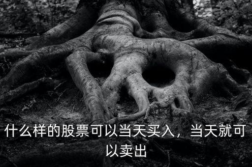 什么樣的股票可以當天買入，當天就可以賣出