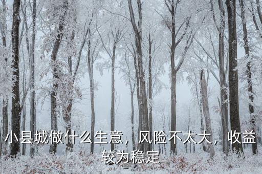 小縣城做什么生意，風(fēng)險(xiǎn)不太大，收益較為穩(wěn)定