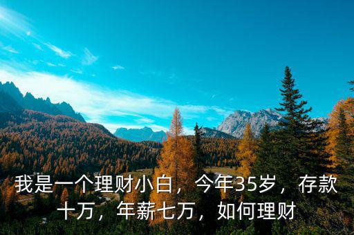 我是一個(gè)理財(cái)小白，今年35歲，存款十萬，年薪七萬，如何理財(cái)