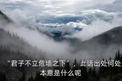 “君子不立危墻之下”，此話出處何處本意是什么呢