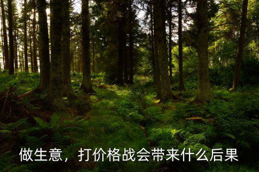 做生意，打價格戰(zhàn)會帶來什么后果