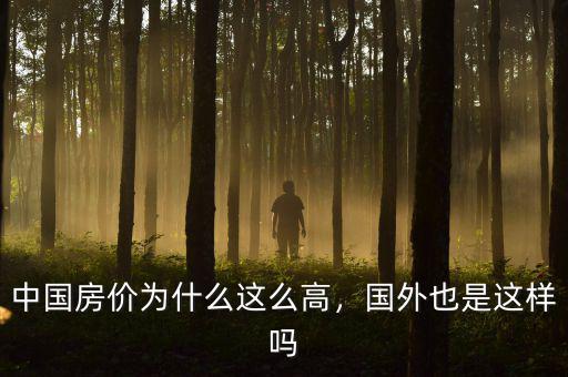 中國房價為什么這么高，國外也是這樣嗎