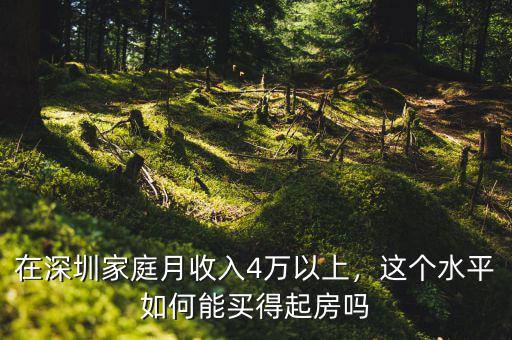 在深圳家庭月收入4萬以上，這個水平如何能買得起房嗎