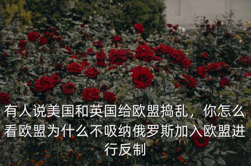 有人說美國和英國給歐盟搗亂，你怎么看歐盟為什么不吸納俄羅斯加入歐盟進行反制