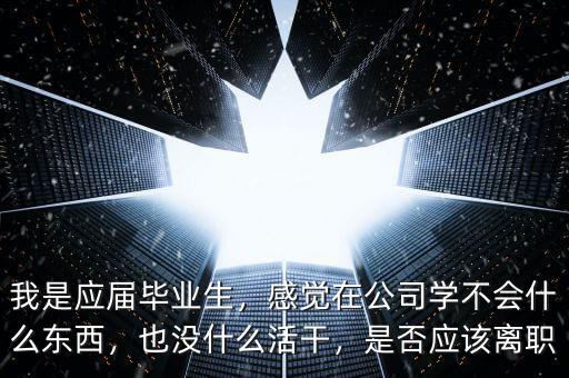 我是應(yīng)屆畢業(yè)生，感覺在公司學(xué)不會什么東西，也沒什么活干，是否應(yīng)該離職