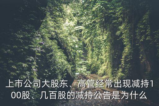 上市公司大股東、高管經(jīng)常出現(xiàn)減持100股、幾百股的減持公告是為什么
