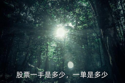 股票一手是多少，一單是多少