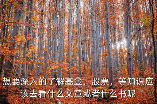想要深入的了解基金，股票，等知識(shí)應(yīng)該去看什么文章或者什么書(shū)呢