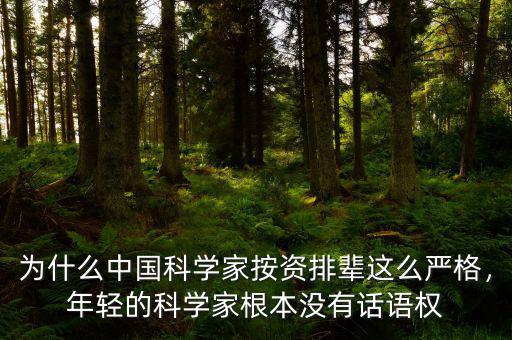 為什么中國(guó)科學(xué)家按資排輩這么嚴(yán)格，年輕的科學(xué)家根本沒有話語(yǔ)權(quán)
