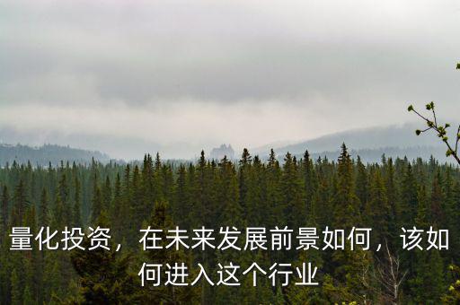 量化投資，在未來發(fā)展前景如何，該如何進(jìn)入這個(gè)行業(yè)
