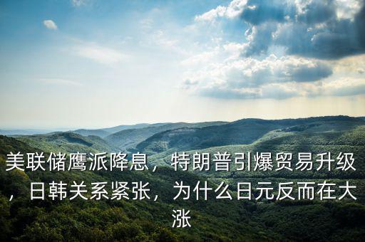 美聯(lián)儲鷹派降息，特朗普引爆貿易升級，日韓關系緊張，為什么日元反而在大漲