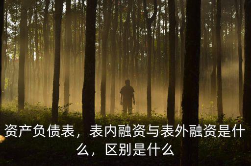 資產負債表，表內融資與表外融資是什么，區(qū)別是什么