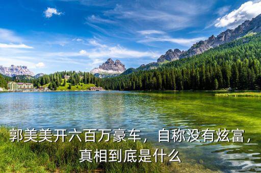 郭美美開六百萬豪車，自稱沒有炫富，真相到底是什么