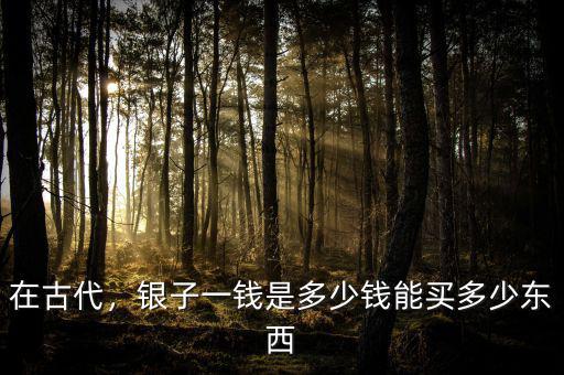 在古代，銀子一錢是多少錢能買多少東西