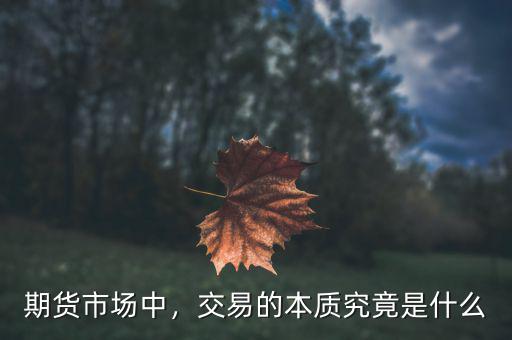 期貨市場中，交易的本質(zhì)究竟是什么