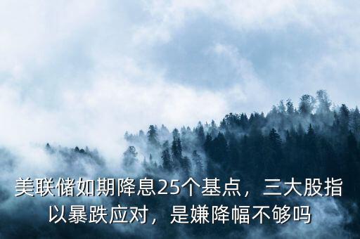 美聯儲如期降息25個基點，三大股指以暴跌應對，是嫌降幅不夠嗎