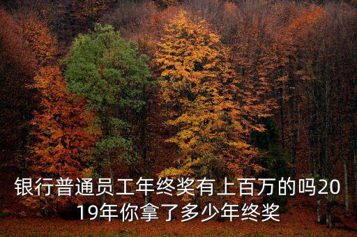銀行普通員工年終獎(jiǎng)有上百萬(wàn)的嗎2019年你拿了多少年終獎(jiǎng)
