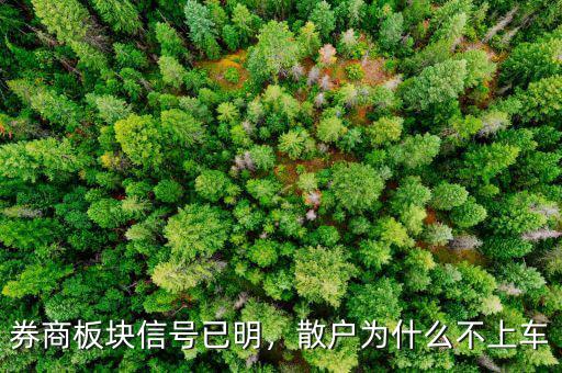 券商板塊信號(hào)已明，散戶為什么不上車