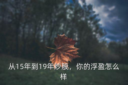 從15年到19年炒股，你的浮盈怎么樣