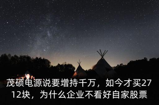 茂碩電源說要增持千萬，如今才買2712塊，為什么企業(yè)不看好自家股票