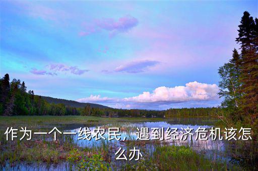 作為一個一線農(nóng)民，遇到經(jīng)濟危機該怎么辦