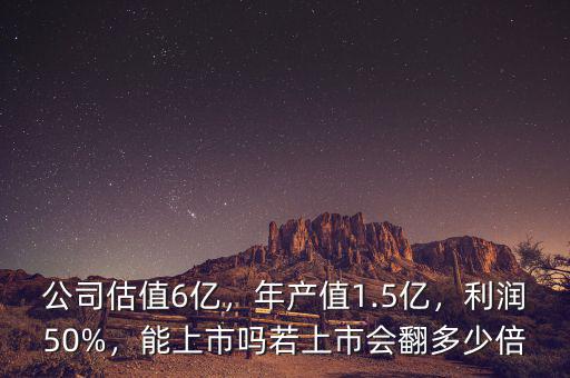 公司估值6億，年產(chǎn)值1.5億，利潤50%，能上市嗎若上市會翻多少倍