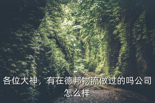 各位大神，有在德邦物流做過的嗎公司怎么樣