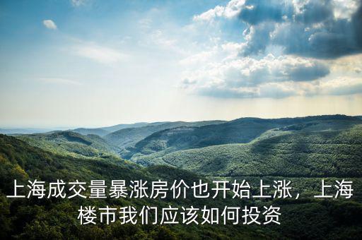 上海成交量暴漲房價也開始上漲，上海樓市我們應(yīng)該如何投資