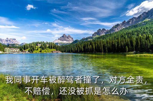 我同事開車被醉駕者撞了，對(duì)方全責(zé)，不賠償，還沒被抓是怎么辦