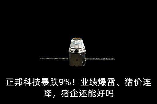 正邦科技暴跌9%！業(yè)績(jī)爆雷、豬價(jià)連降，豬企還能好嗎