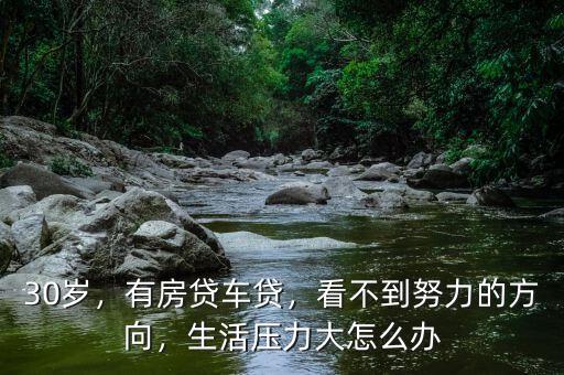 30歲，有房貸車貸，看不到努力的方向，生活壓力大怎么辦